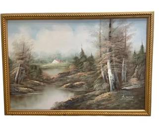 $160 USD     H Wilson Vintage Landscape Original Oil Painting Signed EK221-60      Indulge in the sophisticated beauty of this H Wilson Vintage Landscape Original Oil Painting. With a masterful use of color and texture, this signed piece will bring a touch of luxury and exclusivity to any space. Elevate your home decor with this one-of-a-kind art work.
Dimensions: 39 x 27"H
Condition: Very good condition.
Local pick up Merrifield, VA.  Contact us for shipper suggestions.      https://goodbyhello.com/products/copy-of-p-beverly-moss-signed-lithograph-coa-ek221-59?_pos=50&_sid=2469c3f2f&_ss=r
