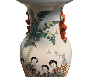 $800 USD     19C Rare Antique Chinese Porcelain Vase w Figures Writing Foo Dog Handles EK221-86     Experience the elegance of this 19th century rare antique Chinese porcelain vase. Adorned with intricate figures and delicate writing, this piece is a true work of art. The Foo Dog handles add a touch of luxury and sophistication, making it a perfect addition to any collection.
Condition:  Very good.  No cracks or chips
Dimensions:  17.5 x 10"H
Local pick up Merrifield, VA.  Contact us for shipper suggestions.    https://goodbyhello.com/products/copy-of-national-cash-register-ek221-85?_pos=76&_sid=2469c3f2f&_ss=r