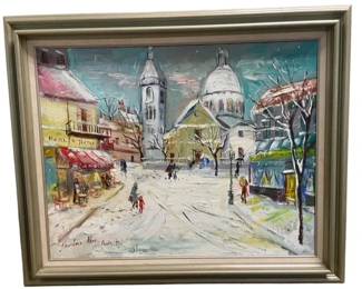 $400 USD    Theodora Kane Paris France Original Signed Oil Painting EK221-50    KANE, Theodora, (American, 1906-1977): Paris Street Scene, Oil/Canvasboard
Dimensions: 34 x 28"
Condition: Very good condition. 
Local pick up Merrifield, VA.  Contact us for shipper suggestions.     https://goodbyhello.com/products/copy-of-john-fulton-short-matador-signed-lithograph-ek221-48?_pos=32&_sid=2469c3f2f&_ss=r