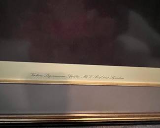 $90 Vickers Super Marine Spitfire signed Barru, A. F. Clark 50 x 32