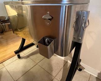  $120 Stainless cooler on casters 33W x 15D x 33 H