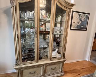 $450 Ashley Furniture China Cabinet with carved details 50W x 17D x 82H