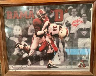 #5 $60 Bama D signed by George Teague # 13 limited edition lithograph A1642 and a second autograph ?