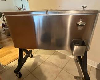 120.00 Stainless steel cooler on casters 33W x !5D x 33H