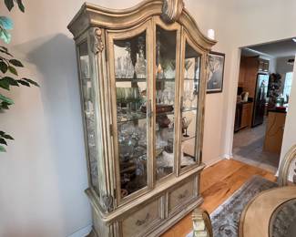 $450 Ashley Furniture China Cabinet with carved details 50W x 17D x 82H