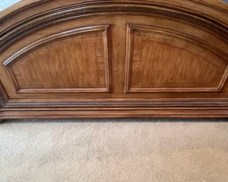 $750 Bedroom king size bed with mattress / 2 night stands with marble top ( 32W x 20D x 30H) / dresser( 72W x 20D x 40H) & mirror ( 41W x 50H)