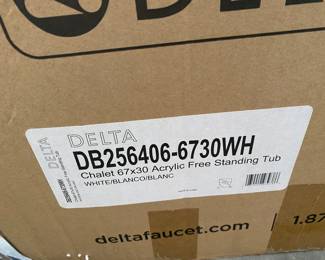 #58 - $1000 - Delta Modern Tub 30"Wx66"L. 