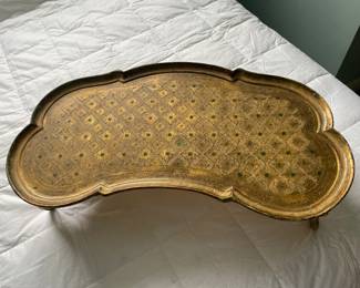 #36 - $80 - Rare Florentine Italy Wood Bed Tray. 29"Lx14"Wx7"H