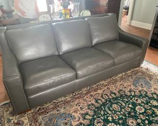 #1 -NOW $700 -  $1000 - Encore Home Design Leather Gray Couch 88"Lx34"Hx41"D