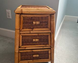 $44 - Bamboo 3 drawers side cabinet 