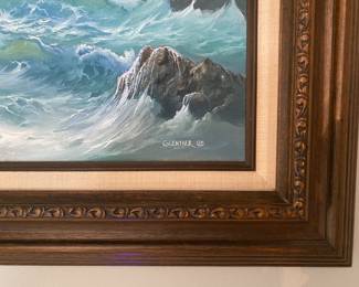 #49 - $70 - Seascape by Guentner 1980s. 27"Lx22"W