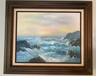 #49 - $70 - Seascape by Guentner 1980s. 27"Lx22"W