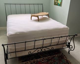 #34 - NOW $485 - was $700 -Iron Bed Queen with barely used mattress 64"Wx46"H