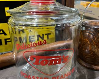 Glass Tom's Peanuts Jar