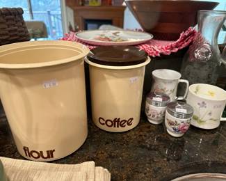 Vintage Plastic Coffee & Flour Containers