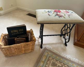 Vintage needlepoint stool