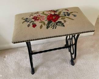 Vintage Needlepoint Stool