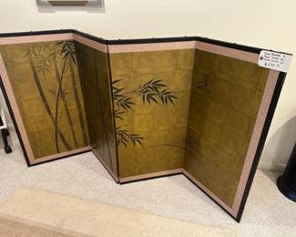 Hand Painted Four Panel Screen
