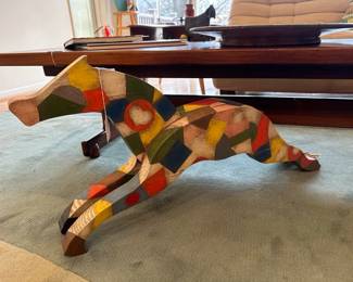 Colorful Wood Horse Sculpture