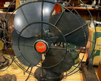 Antique Vintage DIEHL Oscillating Electric Metal Blade Fan