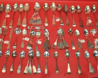 Large Lot of Sterling & Coin Silver Flatware