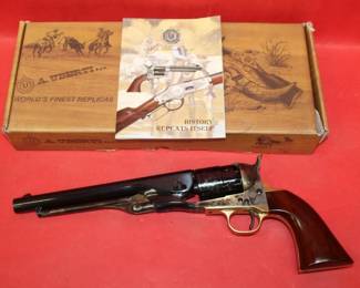 Uberti Colt 1860 army 44 cal Civilian (brass grip frame) model, box and papers unfired Black Powder  SN D16188   **NO FFL REQUIRED**