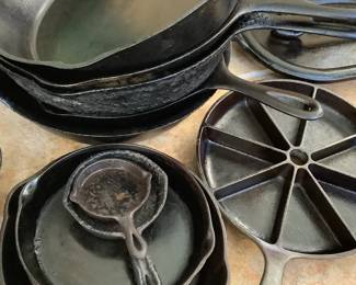 Huge amount of cast iron cookware including Griswold, Wapak and more