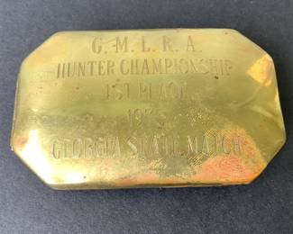 1st Place Vintage 1975 Georgia State Match Hunter Championship brass tinder box case