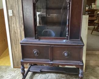 Antique Rockford Furniture Co Jacobean China Cabinet