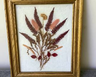 Framed dried flower picture