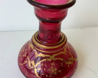 Ruby Red Bohemian Small Bud Vase or Perfume Bottle