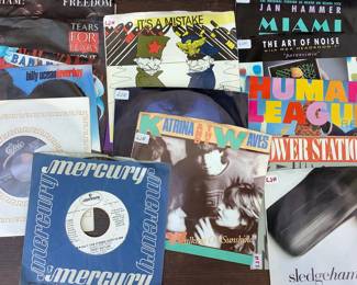 TONS of 45s including 1960s-1970s-1980s, many genres including a rare audition copy.