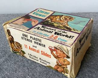 Vintage Toy Stereo Viewer with Animal Slides
