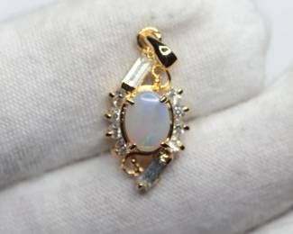 GOLD PLATED OPAL PENDANT