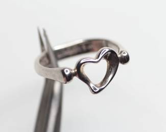 925 STERLING SILVER HEART RING TIFFANY&CO