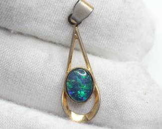 GOLD PLATED OPAL TRIPLET PENDANT