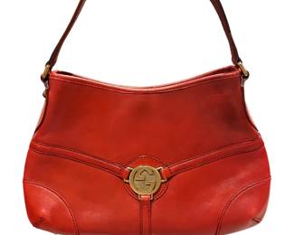 GUCCI RED LEATHER PURSE HANDBAG BAG AUTHENTIC
