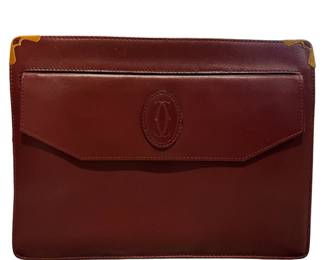 CARTIER RED LEATHER CLUTCH 