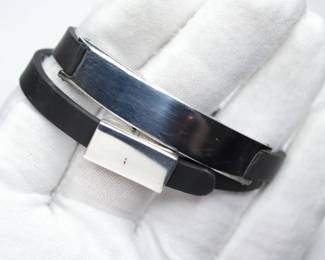 GUCCI LEATHER AND STERLING SILVER BRACELET 2925