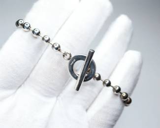 925 STERLING SILVER GUCCI BEAD TOGGLE BRACELET