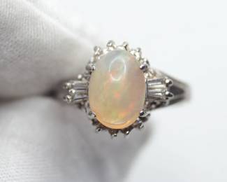 SILVER OPAL RING