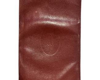 CARTIER RED LONG WALLET LEATHER AUTHENTIC