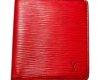 LOUIS VUTTON RED WALLET EPI LEATHER