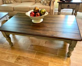 Brown Wood on Top and Grey on Bottom 