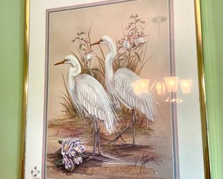 Vintage Heron Framed Prints