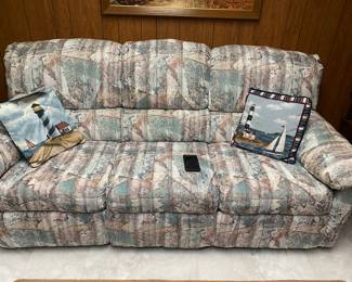Sofa with recliners on each end 125.00