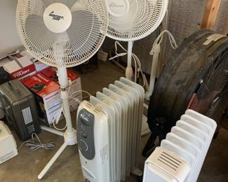Lots of fans and heaters 