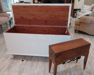 cedar chest, chest table