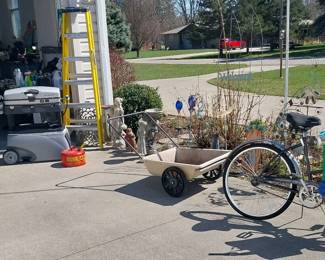 grills, cooler, bikes, garden, lawn, statuary