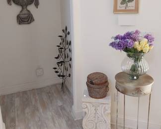 decor, plant stands, cross stitch